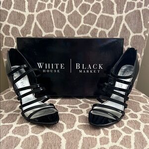 White House Black Market Strappy Black Heels